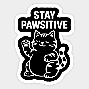 Stay Pawsitive Cat Lovers Gift Sticker